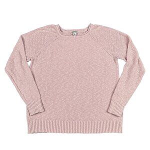 L.L. Bean Sweater Womens Large Pink Chunky Pullover